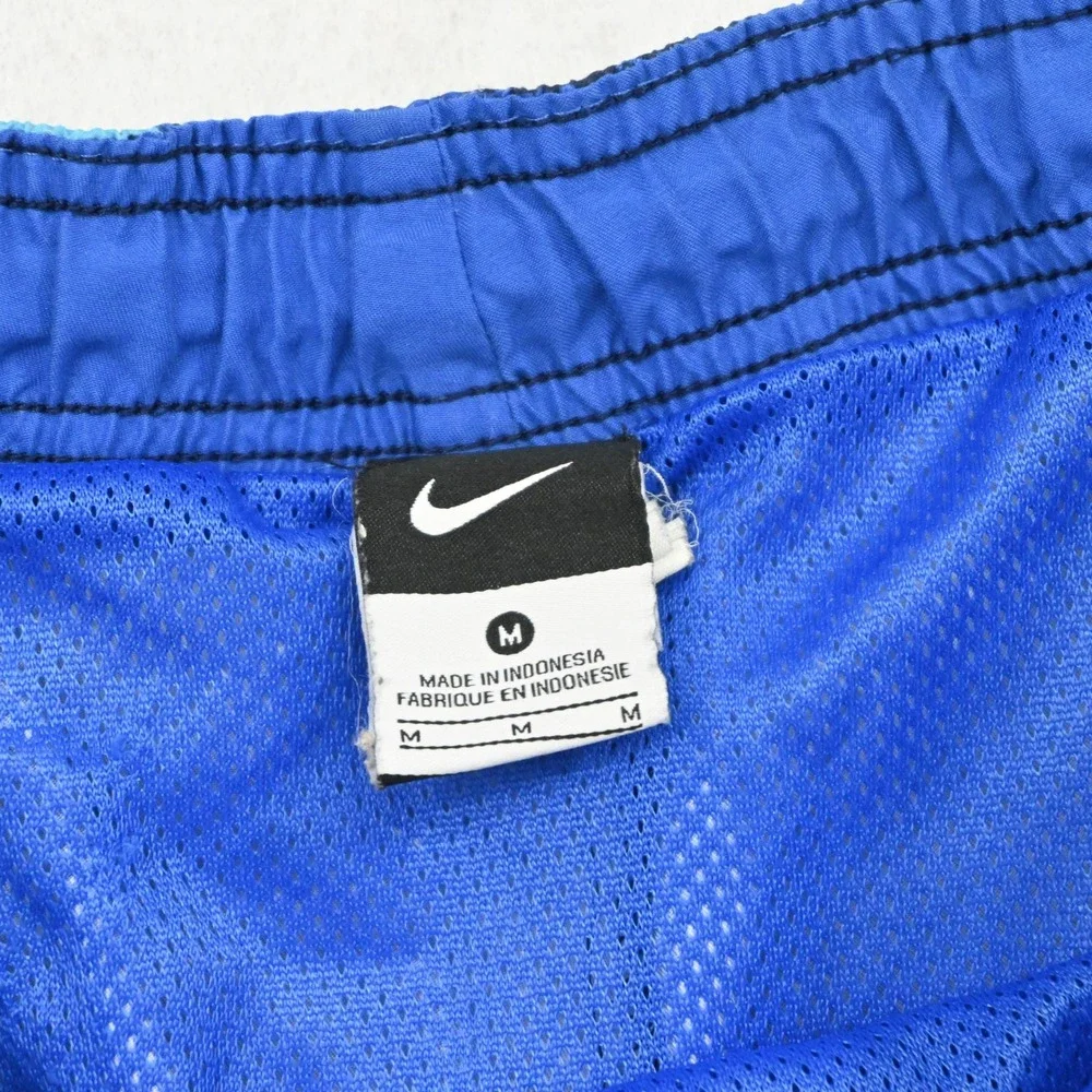 Nike Swim Trunks Men M Blue Striped Mesh Lined Board Shorts 9
